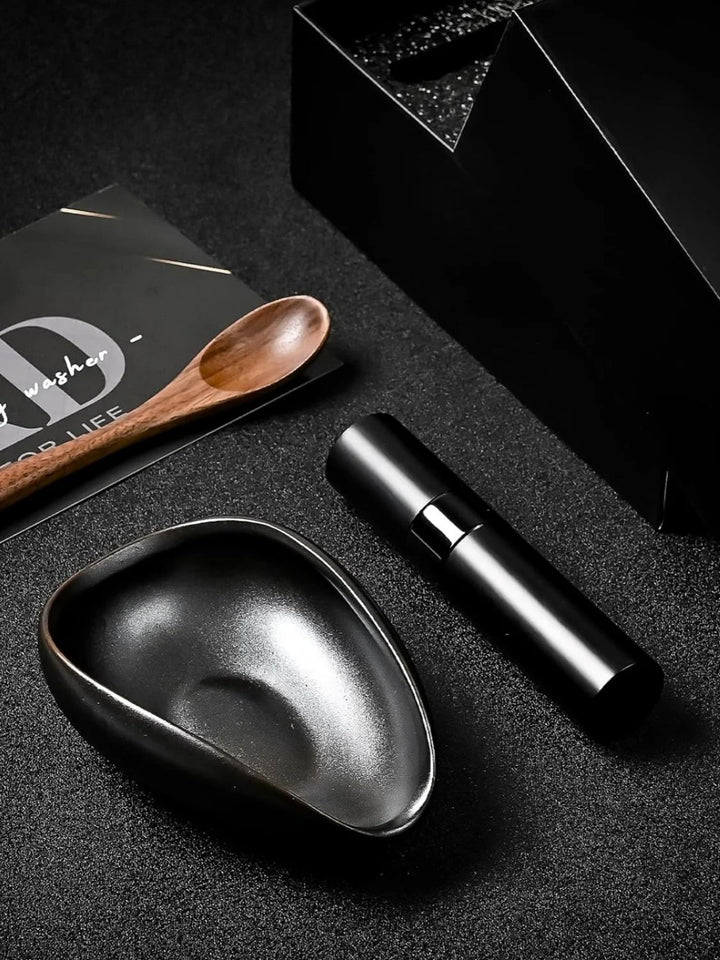 Coffee Bean Dosing Cup and RDT Spray Bottle Set, Kit For Espresso,Coffee Bar Accessories,Ceramic Single Dosing Tray For Coffee