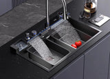 304 Stainless Steel Kitchen Sink, Large Single Sink, Thickened Whale Relief, Digital Display, Washbasin, Washbasin