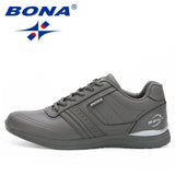 BONA New Popular Style Men Casual Shoes Lace Up Comfortable Shoes Men Soft Lightweight Outsole Hombre