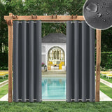 Patio Outdoor Curtain Waterproof Thermal Insulated Double Grommets Sun Block Windproof Window Curtains For Garden Drapes Porch