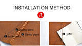 Refillable Leather Travel Notebooks Diary, Retro Handmade Leather Portable Travel Journals Sketchbook for School Office Supplies