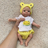 AnjoDoll 10Inch Silicone Girls Whole Body Soft Solid Silicone Reborn Doll Handmade Painted Washable Play Dolls Toys For Gifts