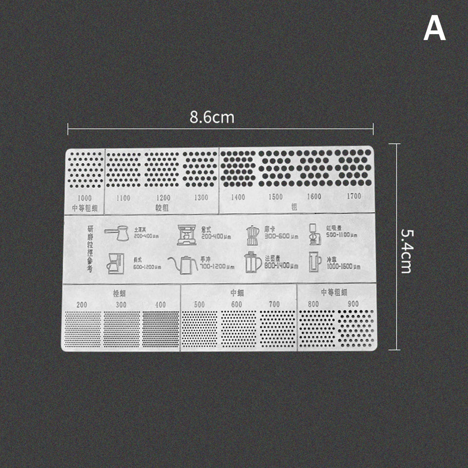 Coffee Powder Grinding Thickness Reference Comparison Card Grinder Grinding Powder Thickness Comparison Scale Coffee Accessories