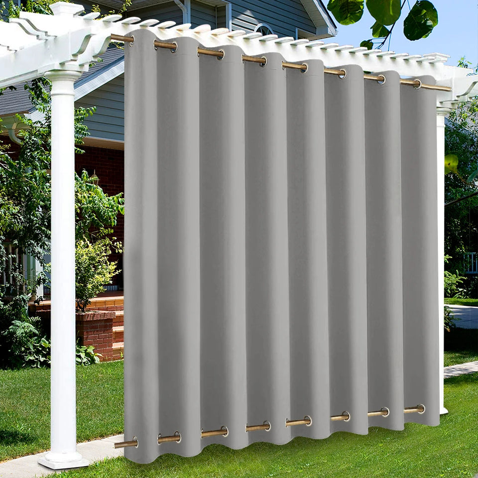 Patio Outdoor Curtain Waterproof Thermal Insulated Double Grommets Sun Block Windproof Window Curtains For Garden Drapes Porch