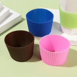 Silicone Cup Sleeve Heat Insulation Bottle Sleeves Non-slip Mug Sleeve Glass Bottle Cover For Mugs Ceramic Coffee Cups Wraps