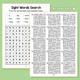 Sight Words Write and Search Game Workbook Preschool English Learning Aids Learn to Read for Beginners Vocabulary Building