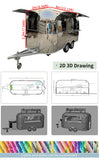 mobile food vending cart with multifunctional and spacious interior, serving as a portable kitchen trailer
