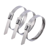 Metal Cable Ties Stainless Steel Self Locking Fastening Rings Heavy Duty Cables Tie Strap Exhaust Wrap Organizer For Home Office