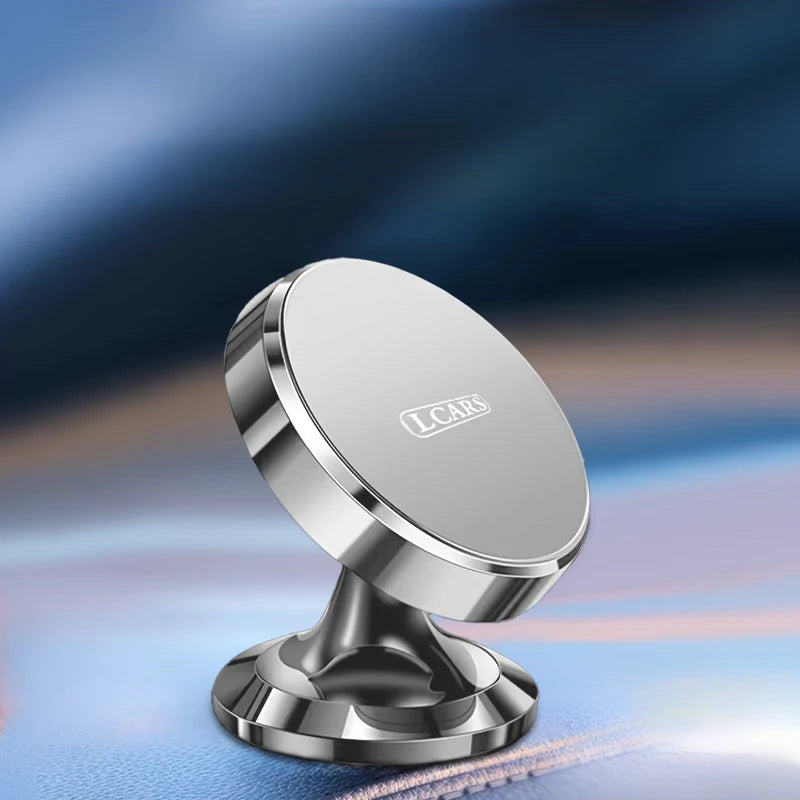 The magnetic dashboard is glued to the car mount for mobile phone navigation