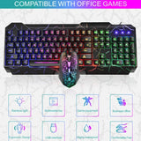 Computer Desktop Wired Gaming Keyboard Mouse Mechanical Feel Led Light Backlit Keyboard Mouse Combos