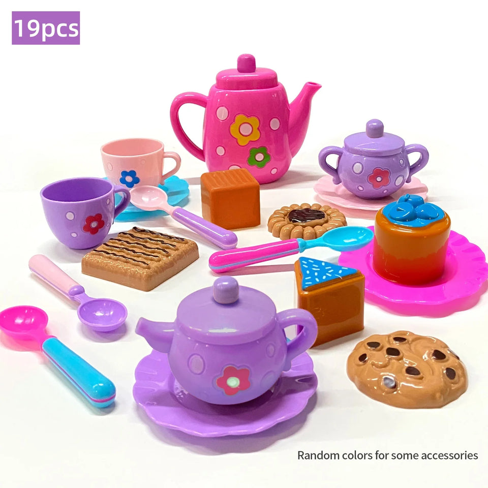 Tea Set For Little Girls, Tea Party Set, Tea Set For Toddlers Including Kettle, Cookies, Kids Play Food, Tea Party Accessories T