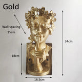 Dropshipping Resin led Wall Lamp Modern Girl Portrait Wall Light Face Art Lamp Bedroom Living Room Home Decor Lighting Luminaria
