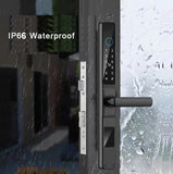 TTLock APP Waterproof Fingerprint Password Smart Lock For Outdoor Pull Push Sliding Aluminum Door 2885/ 3585/ 4585 /6085 Mortise