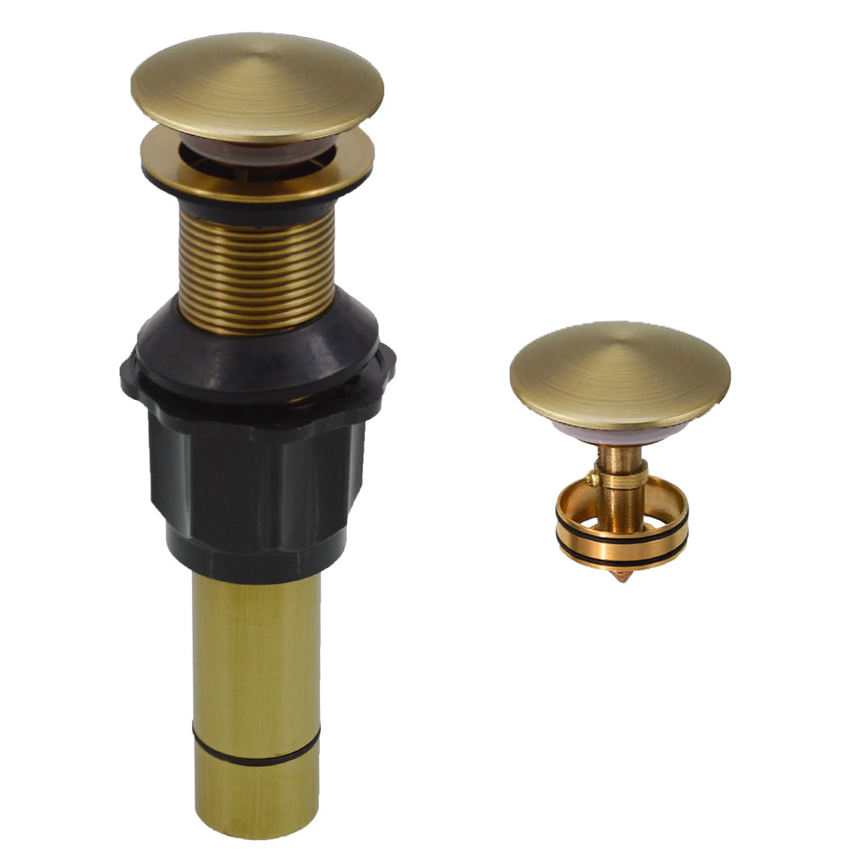 Stainless Steel Bathroom Sink Drain Stopper Without Overflow Fit Lavatory Vanity Vessel Sink Pop Up Drain Assembly Brass Cover