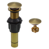Stainless Steel Bathroom Sink Drain Stopper Without Overflow Fit Lavatory Vanity Vessel Sink Pop Up Drain Assembly Brass Cover