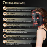 7 Colors LED Face Mask Light Therapy Red Light Therapy Mask for Face At Home, Led Face Mask Light Therapy Beauty Mask