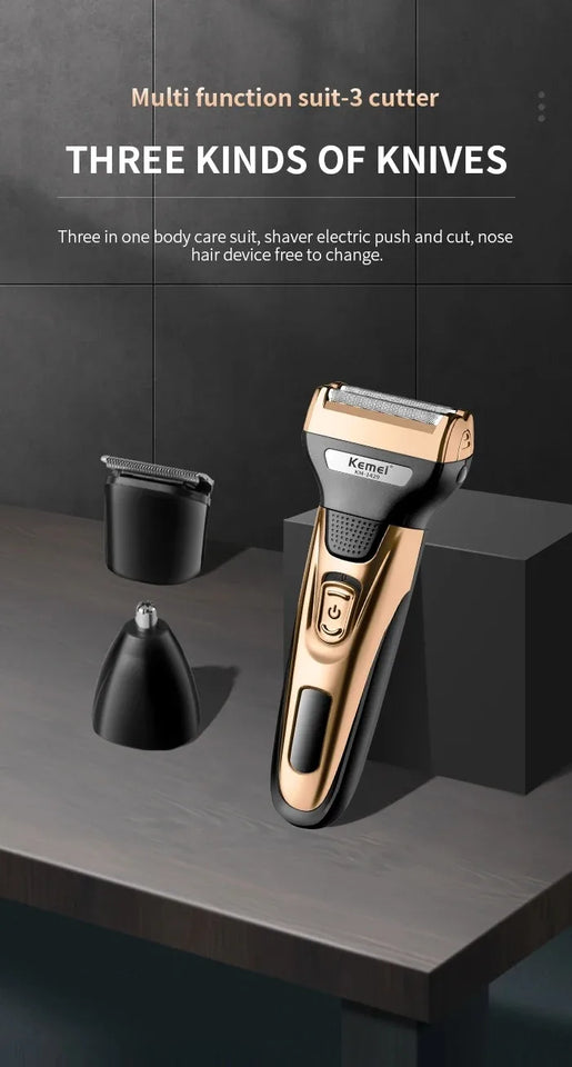 Kemei KM-1429 3 in 1 Electric Beard Shaver Professional Nose Trimmer Detachable Blade Mens Multifunctional Hair Cutting Machine