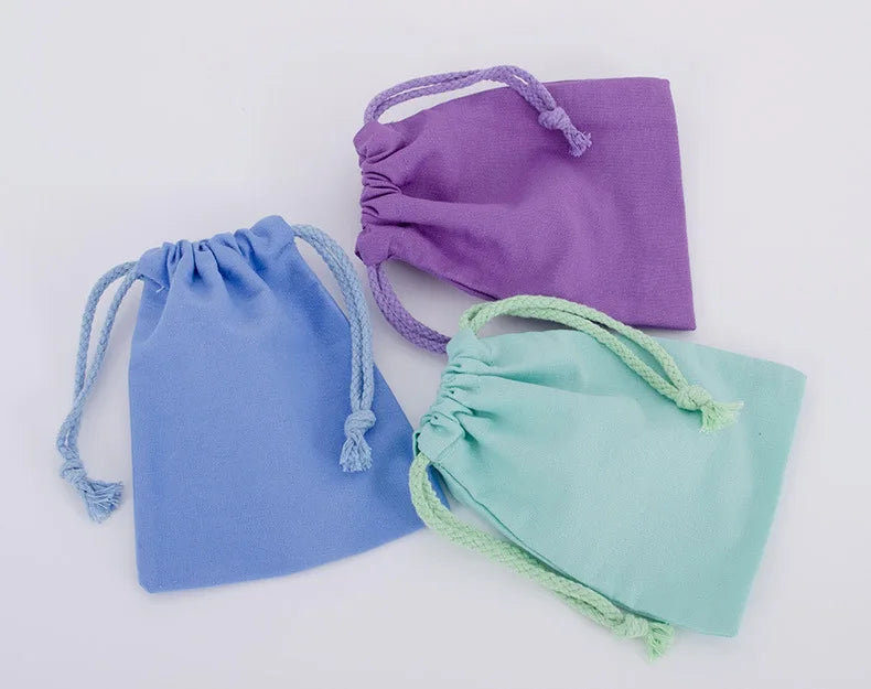 Cotton Drawstring Storage Bag White Canvas Bags for Candy Gift Package Pouch Reusable Home Sundries Organize Dustproof Sacks