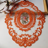 New Oval Lace Embroidery Table Place Mat Ins Christmas Pads Cloth Placemat Cup Coffee Tea Coaster Doily Kitchen Table Decoration