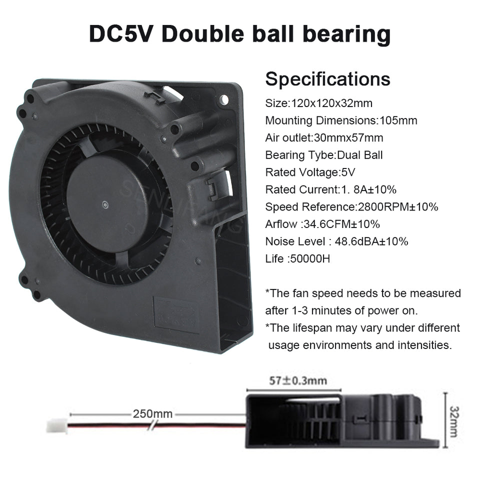 New Dual Ball Bearing 120MM Fan GDB1232 For GOSTIME 5V 12V 24V 120X120X32MM Large Air Volume Fan Barbecue Grill Turbo Blower