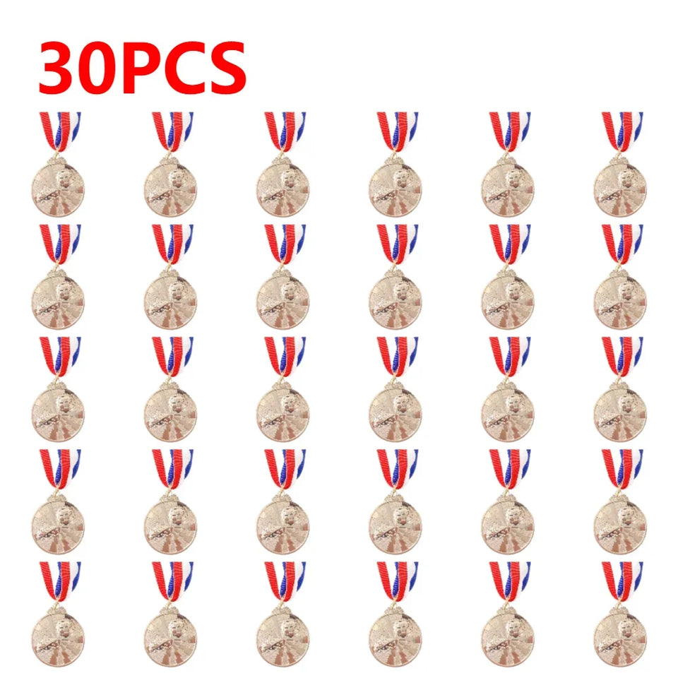 1-30PCS Zinc Alloy Award Medals Gold Silver Bronze Prizes Award Soccer Football Medals for Championship Sports Competition