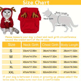Dog Red Christmas Elk Costumes Winter Pets Hoodie Warm Sweatshirts with Pockets for Small Medium Dogs Puppy Cats Party Clothes