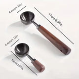 1pc New 304 Stainless Steel Measuring Spoon Coffee Bean Spoon 30ml Walnut Handle Coffee Powder Spoon Baking Spoon