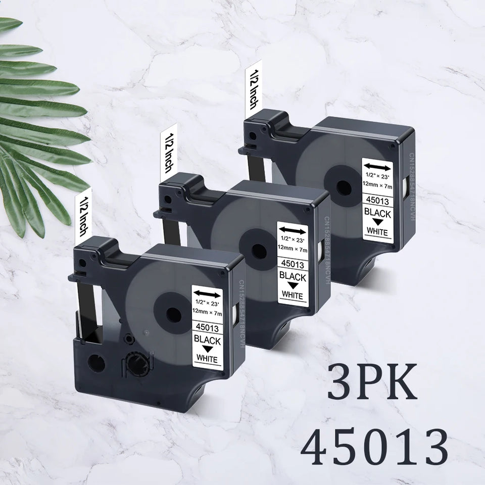 3~6PK Dymo D1 Label Tape 45013 for Dymo Label Maker Refill Black on White Compatible for DYMO LabelManager 160 280 Label Printer