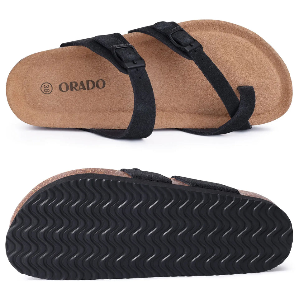 Gacimy Women Fashion Thick Sole Leather Clogs Slippers Classic Women's Mules Cork Clogs Slipper Outdoor Deep Heels Shoes Sandal