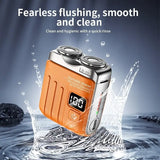 Portable Electric Shaver R-19, 9000 RPM German Motor, Wet & Dry Use, Magnetic Blades, 180 Days Battery Life, LED Display