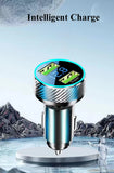 300W USB Car Charger Adapter 2 in 1 Super Fast Charging with Voltage Monitor for Samsung OPPO VIVO Huawei Oneplus iPhone iPad