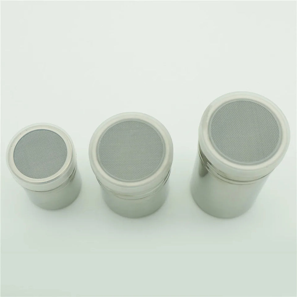 1Pc Stainless Steel Coffee Shaker Cocoa Chocolate Flour Powdered Sugar Sieve Filters Foam Spray Kitchen Cake BBQ Tools With Lid