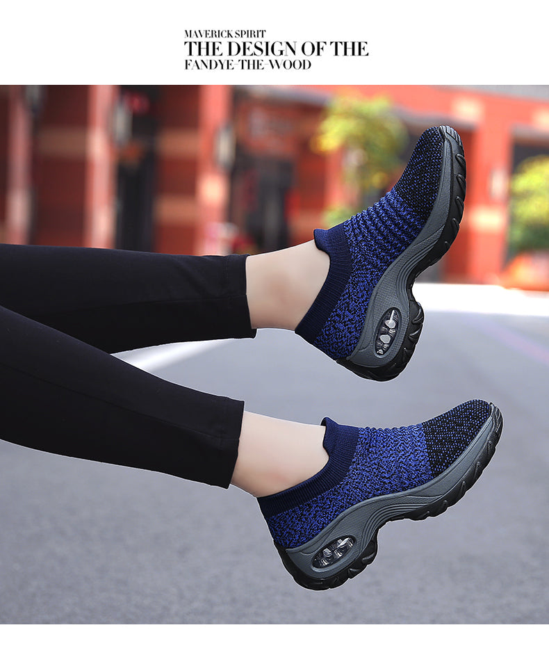 Women Sneakers Fashion Black Sports Casual Shoes Breathable Mesh Lightweight Air Cushion Non-Slip Running Shoe Zapatillas