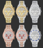 MISSFOX Men Watches 2021 Luxury Large Case With Baguette Full Diamond Quartz Wristwatch Chronograph Calendar Watch Droshipping