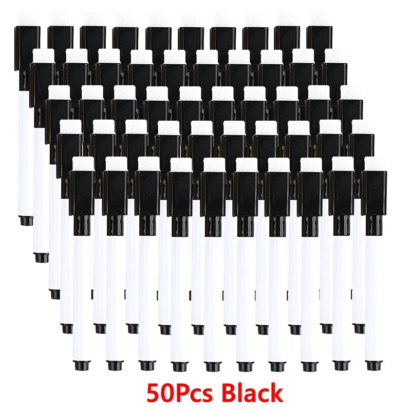 100/5Pcs Dry Erase Whiteboard Markers Set, Washable Pens with Magnetic Eraser for Office Whiteboards & Art Supplies