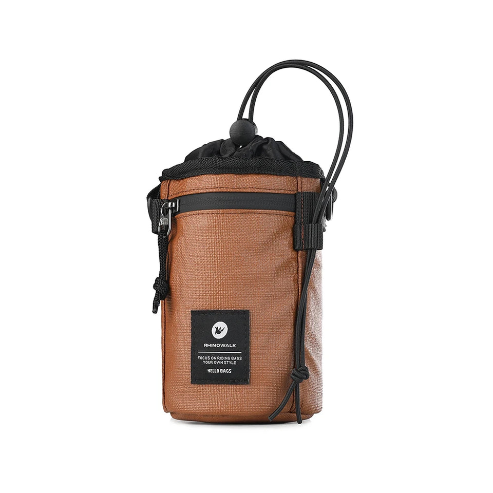 Rhinowalk Bicycle Handlebar Bag 1.6L Insulated Water Bottle Bag Cycling Front Tube Bag Commuting Morandi Color Shoulder Pack