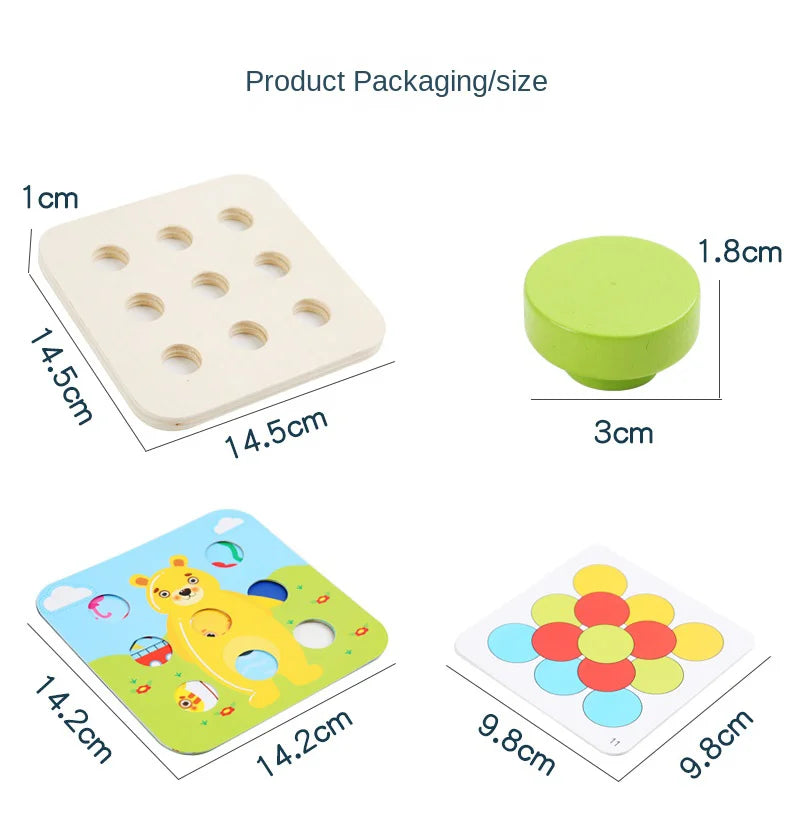 Children's Early Learning Puzzle Interactive Toys, Mushroom Nail Game, Intelligence Puzzle, Color Recognition