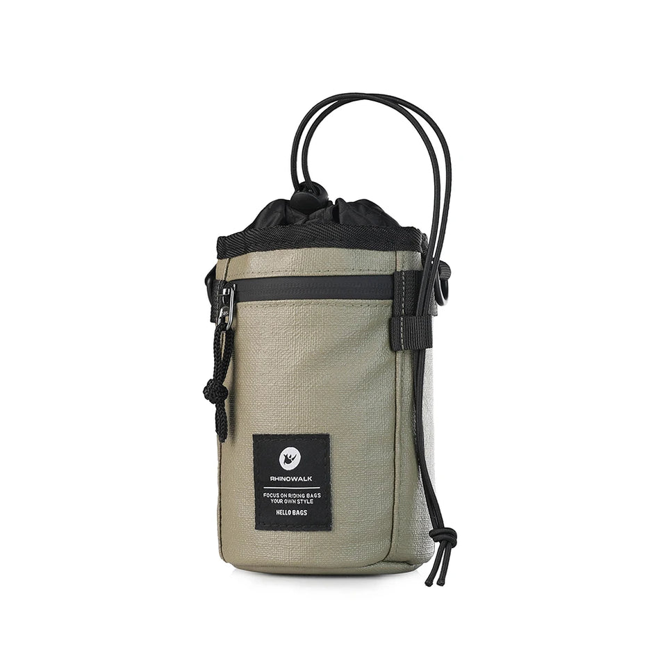 Rhinowalk Bicycle Handlebar Bag 1.6L Insulated Water Bottle Bag Cycling Front Tube Bag Commuting Morandi Color Shoulder Pack