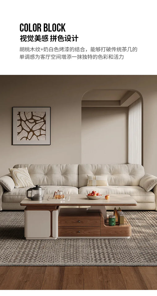 Tea Making Integration Rectangle Coffee Table Storage Fashion Living Room Center Sofa Side Table Interior Decor Items Furniture