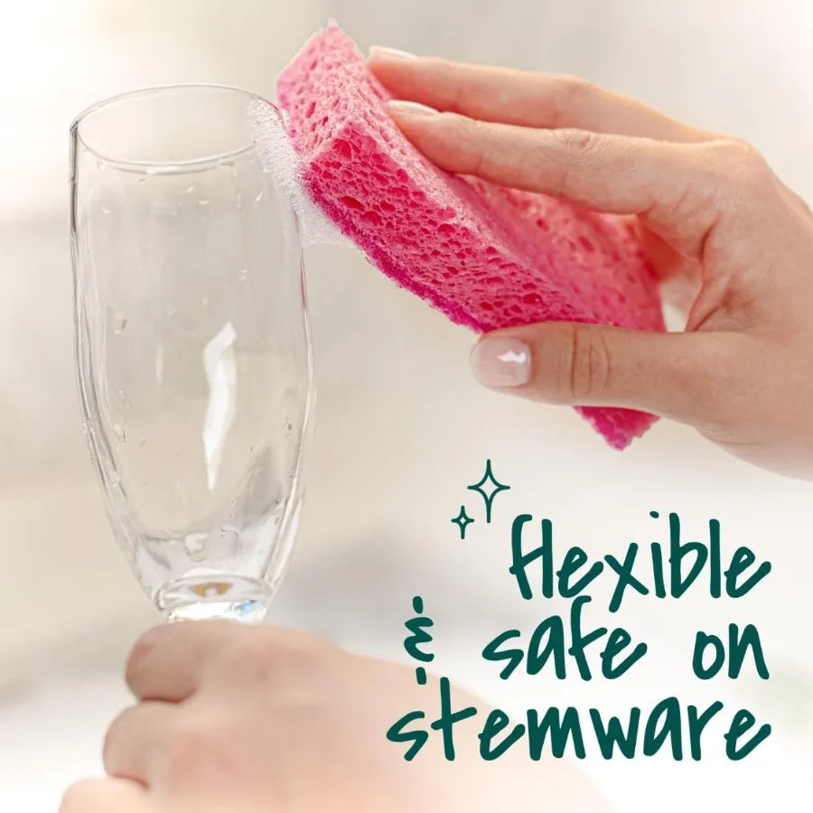 Gentle Clean Delicate Scrub Sponges For Washing Dishes and Cleaning Kitchen 3 Scrub Sponges