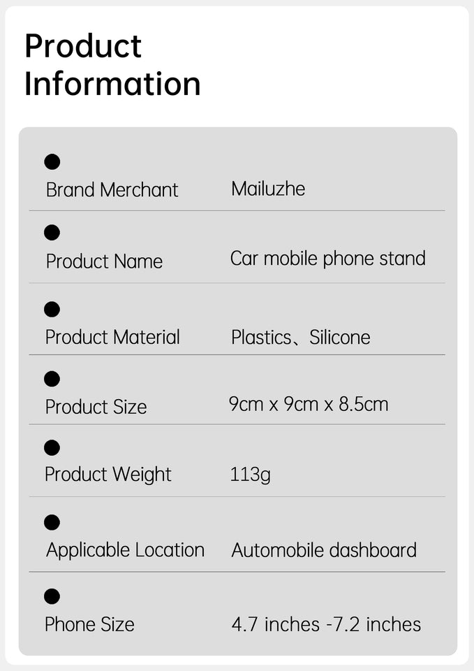 360 Degree Rotating Non-Slip Car Phone Holder Mat Dashboard Cell Phone Stand Compatible with All Smartphones