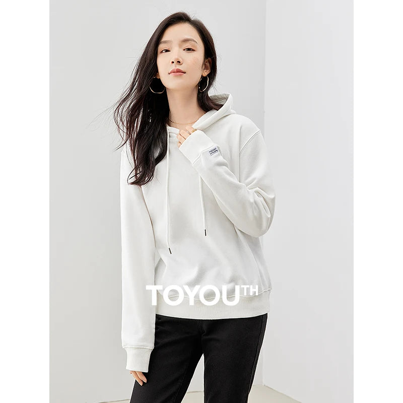 Women Plush Hoodies Sweatshirt 2024 Autumn Long Sleeve Loose Hooded Sweatshirt Versatile Leisure Multicolor Warm Pullover Tops