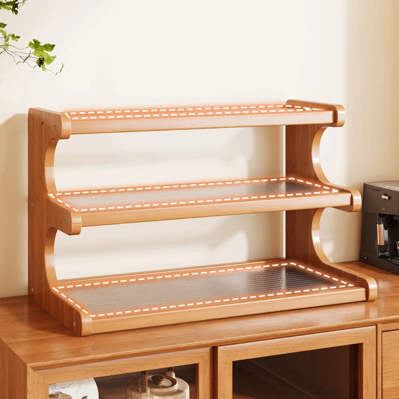 Bamboo Desktop Storage Rack Cup Dish Stationery Holder Books Shelf Bookcases Multi-layer Desk Organizer Office Home Supplies