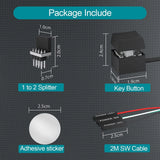 RGEEK  PC Power Button SwitchMechanical Keycaps Motherboard External Start Computer Switch On/Off Button Extension Cable