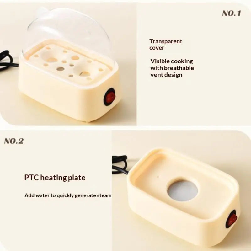 Electric Egg Boiler Automatic Cooker Rapid Egg Boiler Breakfast Machine Multi-Function Egg Cooker 2 Eggs Portable Food Steamer