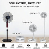 UNITEDTIME Desk and table fan, Foldable Fans Portable Travel Fan Battery Operated or USB Powered,Adjustable Height,My Foldaway