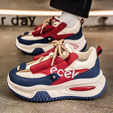 Chunky Sneaker Plus Size 45 46 47 48 Men Designer Sport Shoes Fashion Casual Leather Fabric Height Increased Flat Platform Shoes