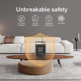Portable Space Heater with 70° Rotation, 1500W PTC Electric for Bedroom & Office, Remote Control & Timer