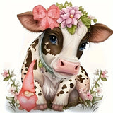 Huacan New Arrivals Diamond Painting Animal Cow 5D Diy Diamond Painting Flower Set Handmade Gift Decorations For Home