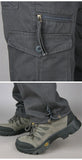 Camping Hiking Pants Men Cargo   Cotton Overalls Straight  Trousers Multi-Pocket Baggy  Slacks Pants